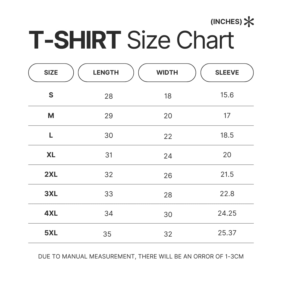 T shirt Size Chart - Trisha Paytas Shop