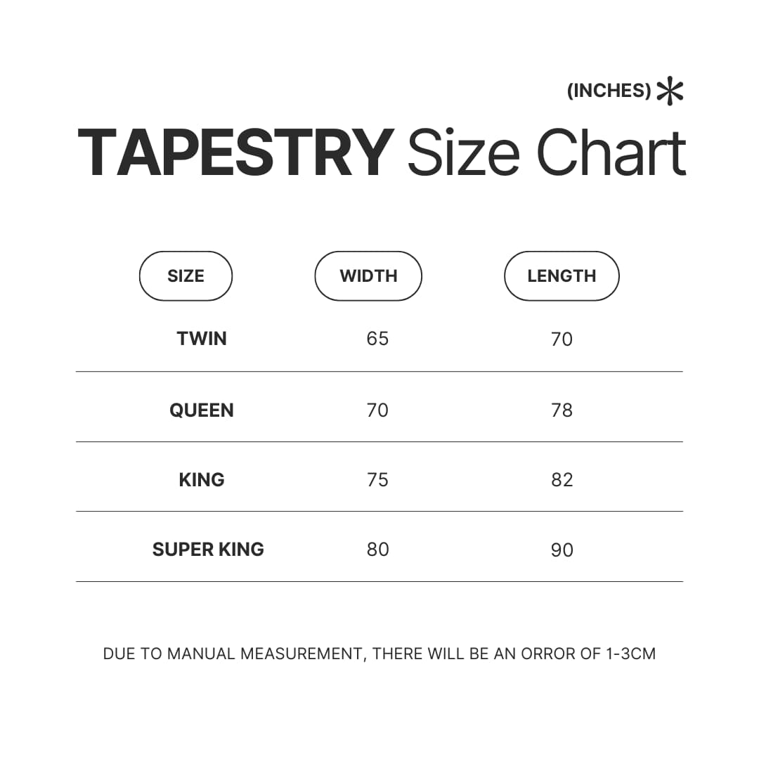 Tapestry Size Chart - Trisha Paytas Shop